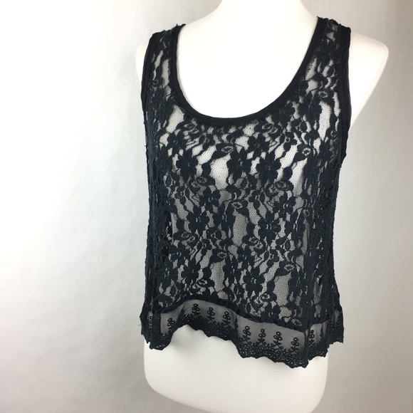 Lush Tops - Lush Black Lace Tank Top